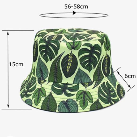 NWOT- Leaf Pattern Bucket Hat - Picture 3 of 5